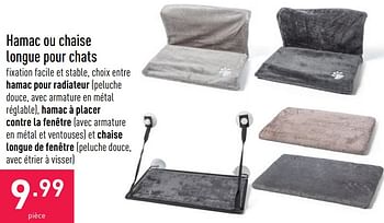 Produit Maison Aldi Hamac Ou Chaise Longue Pour Chats En Promotion Chez Aldi