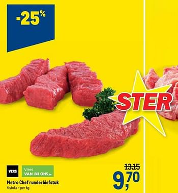 Promoties Metro chef runderbiefstuk - Huismerk - Makro - Geldig van 23/09/2020 tot 06/10/2020 bij Makro