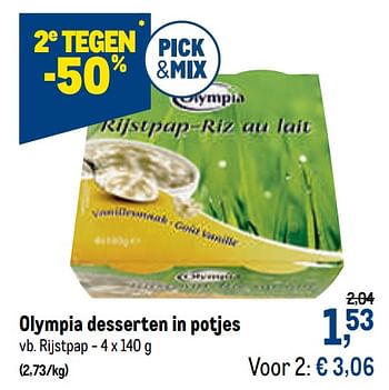 Promoties Olympia desserten in potjes rijstpap - Olympia - Geldig van 23/09/2020 tot 06/10/2020 bij Makro
