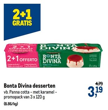 Promoties Panna cotta - met karamel - Bonta Divina - Geldig van 23/09/2020 tot 06/10/2020 bij Makro