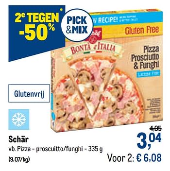 Promoties Schär pizza - proscuitto-funghi - Schar - Geldig van 23/09/2020 tot 06/10/2020 bij Makro