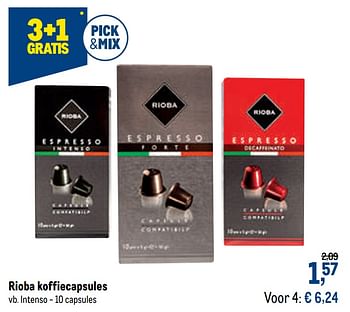 Promoties Rioba koffiecapsules intenso - Rioba - Geldig van 23/09/2020 tot 06/10/2020 bij Makro