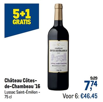 Promoties Château côtes-de-chambeau `16 - Rode wijnen - Geldig van 23/09/2020 tot 06/10/2020 bij Makro