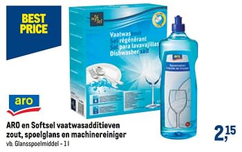 Promoties Aro en softsel vaatwasadditieven zout, spoelglans en machinereiniger glansspoelmiddel - Huismerk - Makro - Geldig van 23/09/2020 tot 06/10/2020 bij Makro