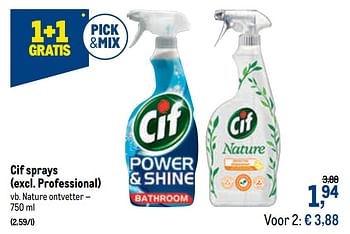 Promoties Cif sprays nature ontvetter - Cif - Geldig van 23/09/2020 tot 06/10/2020 bij Makro