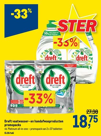 Promoties Dreft vaatwasser- en handafwasproducten promopacks platinum all-in-one - Dreft - Geldig van 23/09/2020 tot 06/10/2020 bij Makro