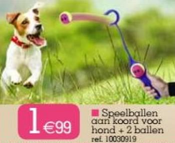 Promoties Speelballen aan koord voor hond + 2 ballen - Huismerk - Yess - Geldig van 15/09/2020 tot 29/09/2020 bij yess!