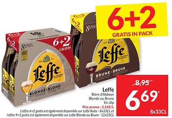 Promotions Leffe bière d`abbaye blonde ou brune - Leffe - Valide de 22/09/2020 à 27/09/2020 chez Intermarche