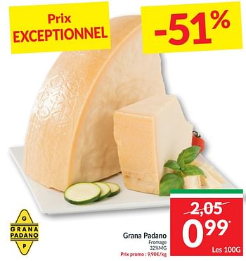 Promotions Grana padano fromage - Grana Padano - Valide de 22/09/2020 à 27/09/2020 chez Intermarche