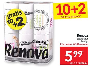 Promotions Renova essuie-tout design - Renova - Valide de 22/09/2020 à 27/09/2020 chez Intermarche