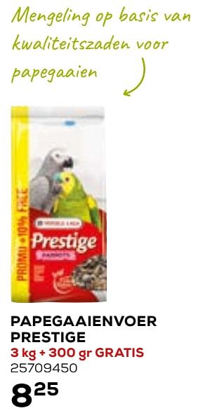 Promotions Papegaaienvoer prestige - Prestige - Valide de 16/09/2020 à 27/10/2020 chez Supra Bazar