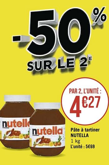 Promoties Pâte à tartiner nutella - Nutella - Geldig van 14/09/2020 tot 27/09/2020 bij Super Casino