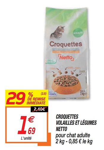 Promoties Croquettes volailles et légumes netto - Huismerk - Netto - Geldig van 15/09/2020 tot 27/09/2020 bij Netto