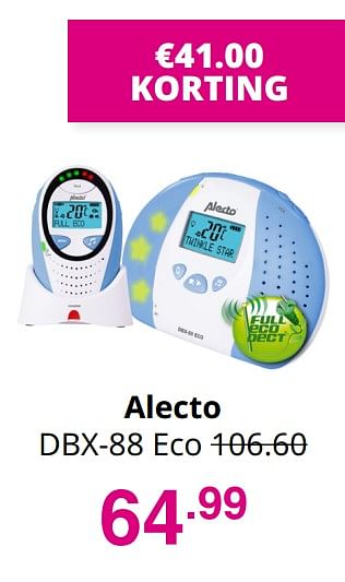Promoties Alecto dbx-88 eco - Alecto - Geldig van 20/09/2020 tot 26/09/2020 bij Baby & Tiener Megastore