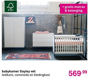 Promoties Babykamer dayley wit - Huismerk - Baby & Tiener Megastore - Geldig van 20/09/2020 tot 26/09/2020 bij Baby & Tiener Megastore