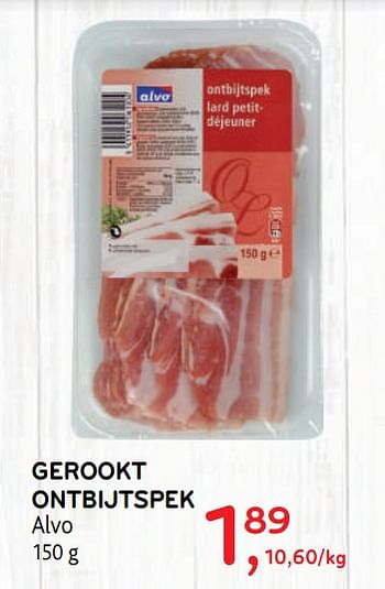 Promoties Gerookt ontbijtspek alvo - Huismerk - Alvo - Geldig van 23/09/2020 tot 06/10/2020 bij Alvo