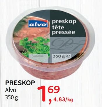 Promoties Preskop alvo - Huismerk - Alvo - Geldig van 23/09/2020 tot 06/10/2020 bij Alvo