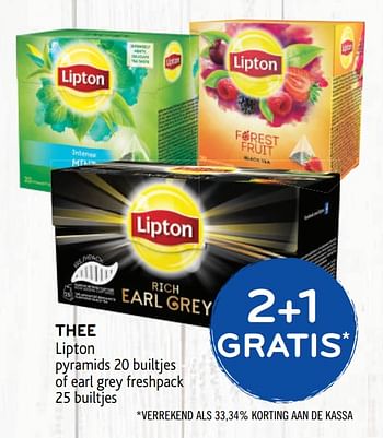 Promoties 2+1 gratis thee lipton - Lipton - Geldig van 23/09/2020 tot 06/10/2020 bij Alvo