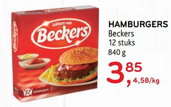 Promoties Hamburgers beckers - Beckers - Geldig van 23/09/2020 tot 06/10/2020 bij Alvo