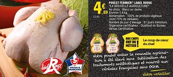 Promotions Poulet fermier label rouge - Label Rouge - Valide de 20/09/2020 à 26/09/2020 chez E.Leclerc