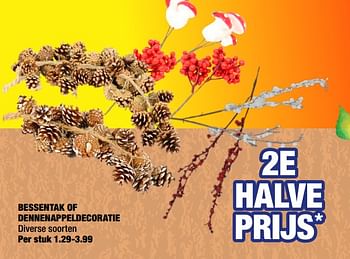 Promoties Bessentak of dennenappeldecoratie - Huismerk - Big Bazar - Geldig van 21/09/2020 tot 04/10/2020 bij Big Bazar