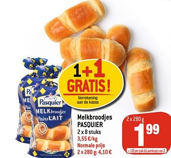 Promoties Melkbroodjes pasquier - Brioche pasquier - Geldig van 23/09/2020 tot 29/09/2020 bij Match