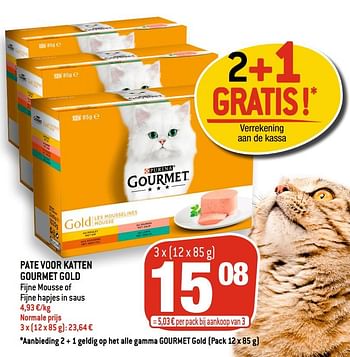 Promotions Pate voor katten gourmet gold - Purina - Valide de 23/09/2020 à 29/09/2020 chez Match