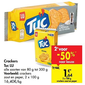 Promoties Crackers tuc lu crackers zout en peper - Lu - Geldig van 23/09/2020 tot 28/09/2020 bij Carrefour