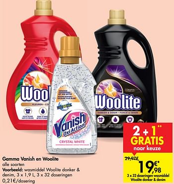 Promotions Gamma vanish en woolite wasmiddel woolite donker + denim - Woolite - Valide de 23/09/2020 à 28/09/2020 chez Carrefour