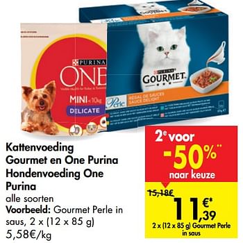 Promotions Kattenvoeding gourmet en one purina hondenvoeding one purina gourmet perle in saus - Purina - Valide de 23/09/2020 à 28/09/2020 chez Carrefour