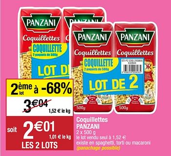 Promoties Coquillettes panzani - Panzani - Geldig van 22/09/2020 tot 27/09/2020 bij Migros