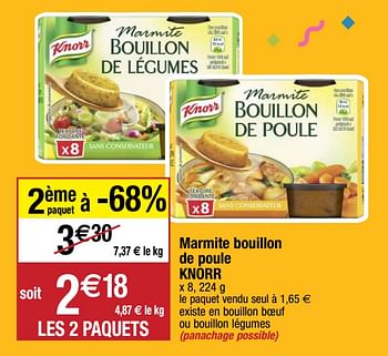 Promotions Marmite bouillon de poule knorr - Knorr - Valide de 22/09/2020 à 27/09/2020 chez Migros