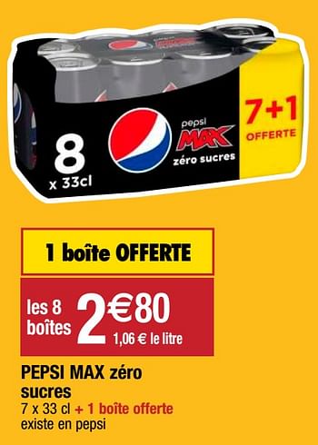 Promoties Pepsi max zéro sucres - Pepsi - Geldig van 22/09/2020 tot 27/09/2020 bij Migros