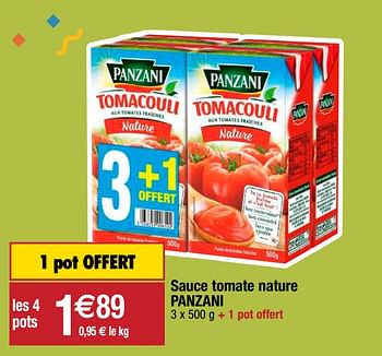 Promoties Sauce tomate nature panzani - Panzani - Geldig van 22/09/2020 tot 27/09/2020 bij Migros