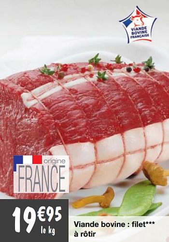 Promotions Viande bovine : filet à rôtir - Produit Maison - Migros - Valide de 22/09/2020 à 27/09/2020 chez Migros