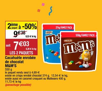Promoties Cacahuète enrobée de chocolat m+m`s - M&M 's - Geldig van 22/09/2020 tot 27/09/2020 bij Migros