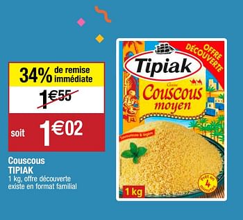 Promotions Couscous tipiak - Tipiak - Valide de 22/09/2020 à 27/09/2020 chez Migros