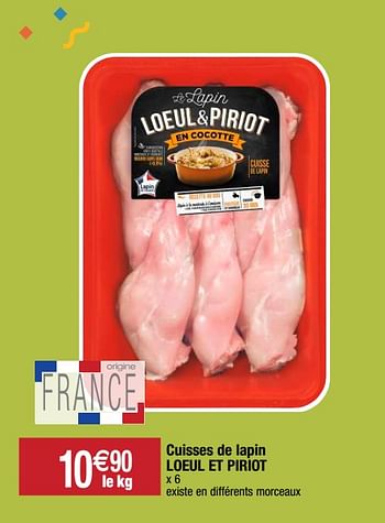 Promotions Cuisses de lapin loeul et piriot - Loeul Et Piriot - Valide de 22/09/2020 à 27/09/2020 chez Migros