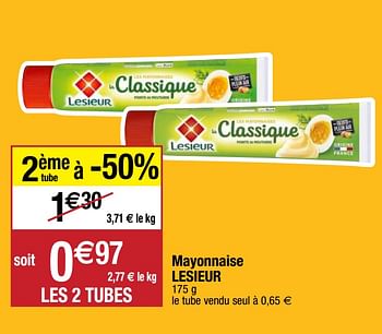 Promoties Mayonnaise lesieur - Lesieur - Geldig van 22/09/2020 tot 27/09/2020 bij Migros