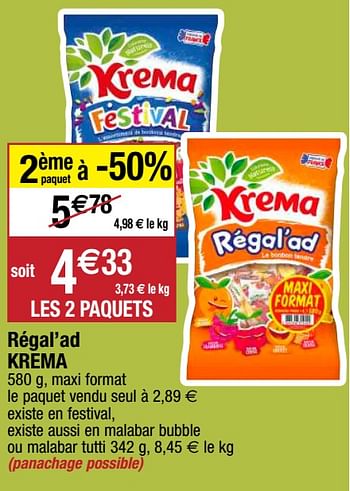 Promotions Régal`ad krema - Krema - Valide de 22/09/2020 à 27/09/2020 chez Migros