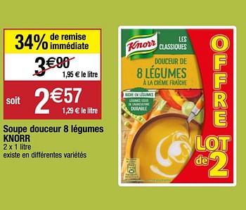 Promotions Soupe douceur 8 légumes knorr - Knorr - Valide de 22/09/2020 à 27/09/2020 chez Migros