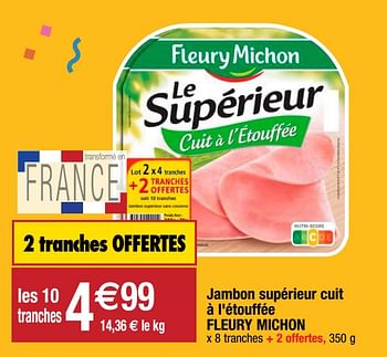 Promotions Jambon supérieur cuit à l`étouffée fleury michon - Fleury Michon - Valide de 22/09/2020 à 27/09/2020 chez Migros