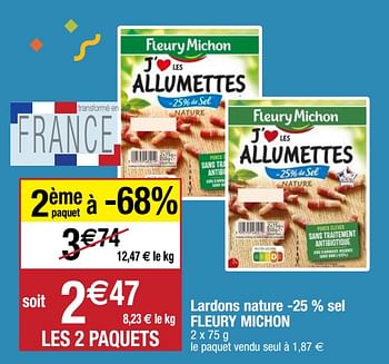 Promoties Lardons nature -25 % sel fleury michon - Fleury Michon - Geldig van 22/09/2020 tot 27/09/2020 bij Migros