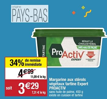 Promoties Margarine aux stérols végétaux tartine expert proactiv - Pro-Activ - Geldig van 22/09/2020 tot 27/09/2020 bij Migros