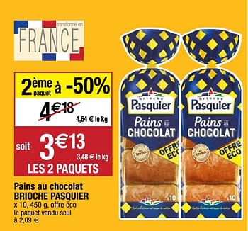 Promotions Pains au chocolat brioche pasquier - Brioche pasquier - Valide de 22/09/2020 à 27/09/2020 chez Migros