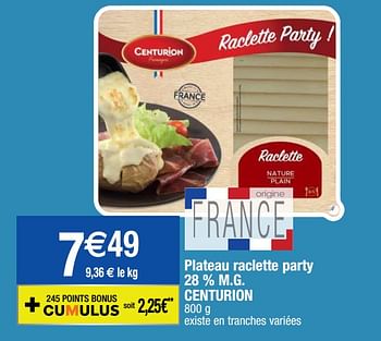 Promotions Plateau raclette party 28 % m.g. centurion - Centurion - Valide de 22/09/2020 à 27/09/2020 chez Migros