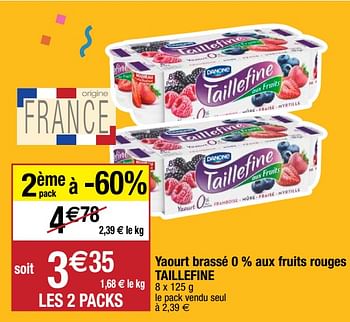 Promotions Yaourt brassé 0 % aux fruits rouges taillefine - Danone - Valide de 22/09/2020 à 27/09/2020 chez Migros