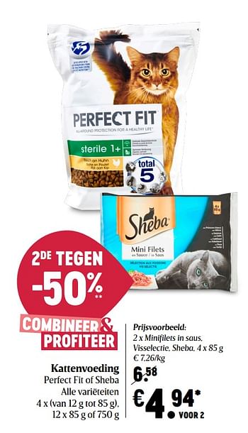 Promoties Kattenvoeding perfect fit of sheba - Sheba - Geldig van 24/09/2020 tot 30/09/2020 bij Delhaize
