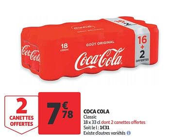 Promotions Coca cola classic - Coca Cola - Valide de 23/09/2020 à 29/09/2020 chez Auchan Ronq