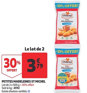 Promoties Petites madeleines st michel - St Michel - Geldig van 23/09/2020 tot 29/09/2020 bij Auchan